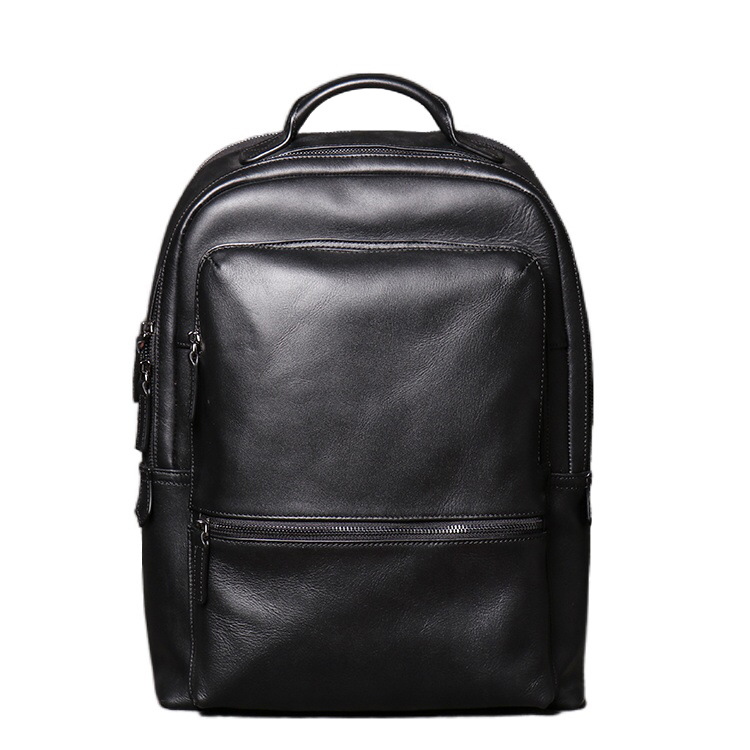 Head layer cowhide laptop bag, men's leather backpack, large capacity women's travel backpack