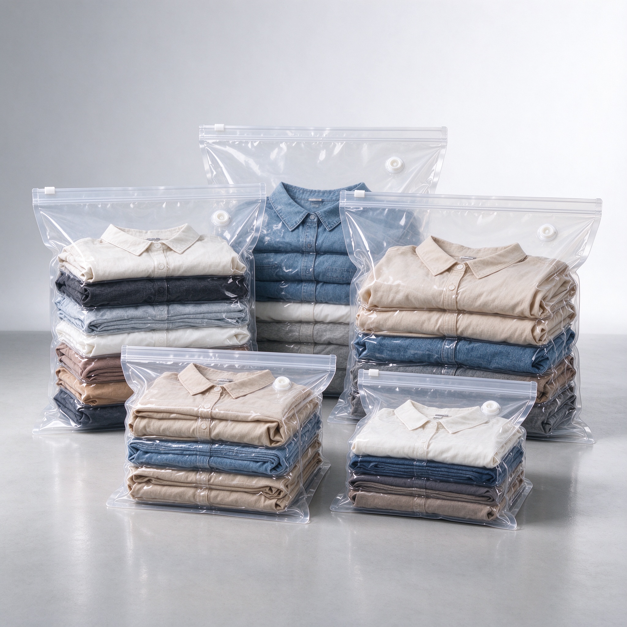 Compression Packing Bags 6-Pack - Transparent (New)