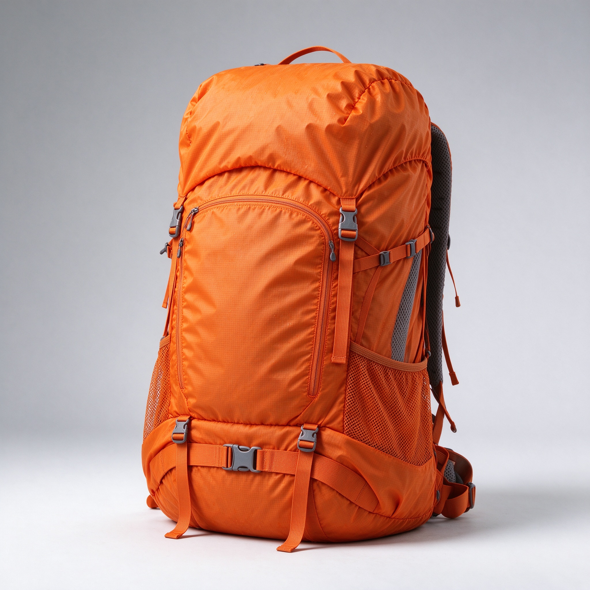 55L Waterproof Hiking Backpack - Orange (New)