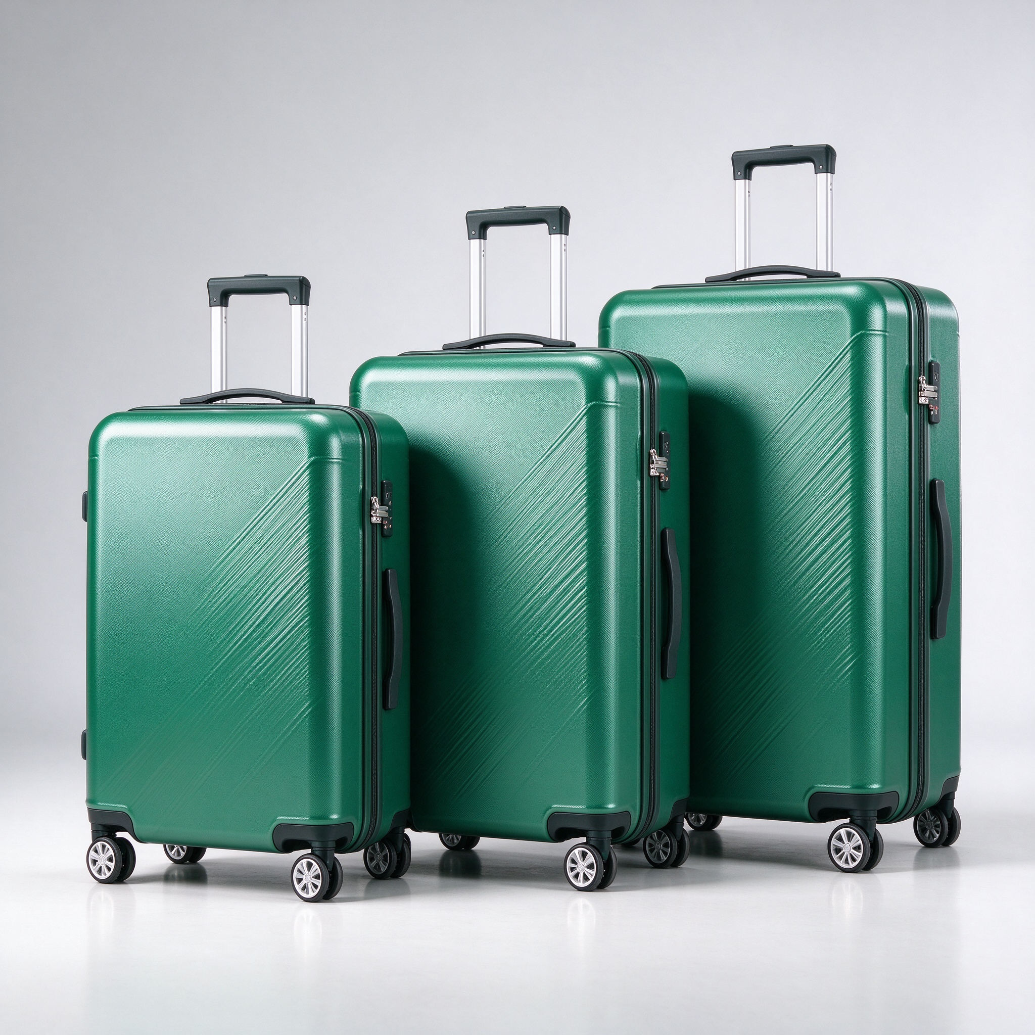3-Piece Spinner Luggage Set 20/24/28 - Emerald Green (New)